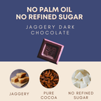 Assorted Pack of 3 | Jaggery Sweetened Dark Chocolates | Roasted Almond, Candied Orange Peel, Original Dark| 50g each